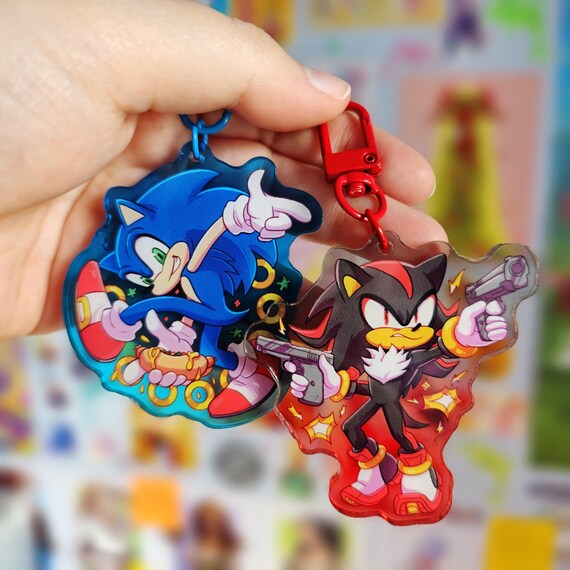 Metal Sonic Colourful Gradient Acrylic Keychain Charm - Etsy