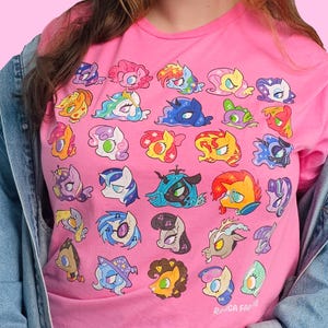 My Little Pony Friendship is Magic Gen 4 T-shirt Fluttershy, Twilight Sparkle, Pinkie Pie, Rarity, Applejack, Rainbow Dash
