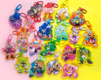 Blaze the Cat Colourful Gradient Acrylic Keychain Charm - Etsy