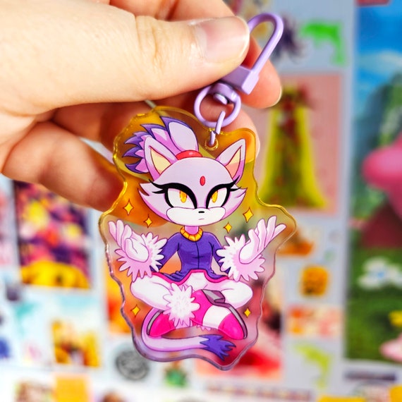Blaze the Cat Colourful Gradient Acrylic Keychain Charm - Etsy