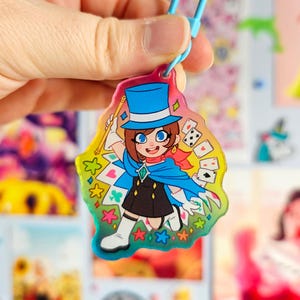 Trucy Wright Apollo Justice Ace Attorney Phoenix Wright Chibi Colourful Gradient Acrylic Keychain