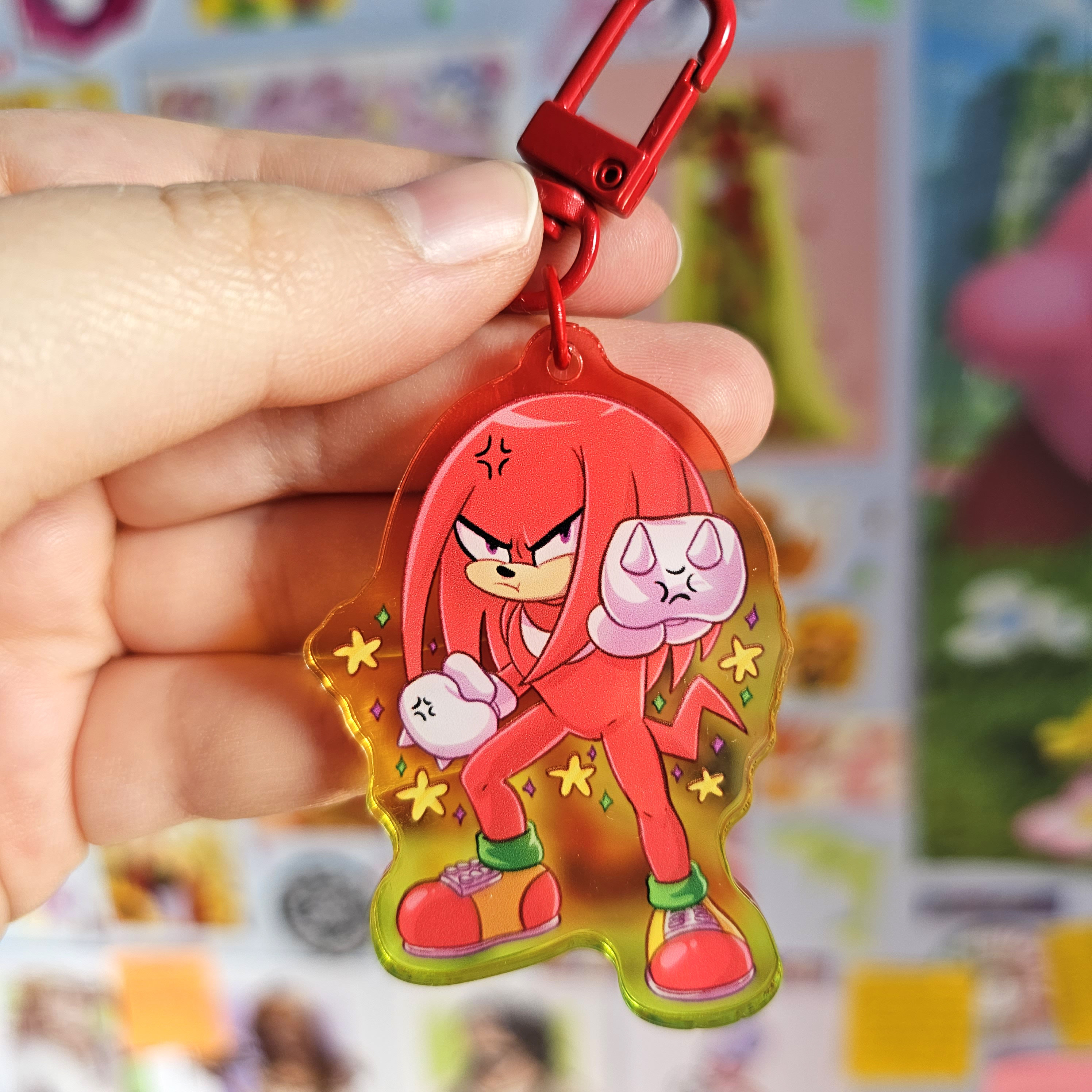 Knuckles the Echidna Colourful Gradient Acrylic Keychain Charm - Etsy