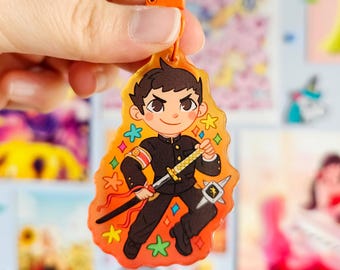 Ryunosuke Naruhodo The Great Ace Attorney TGAA Chibi Colourful Gradient Acrylic Keychain