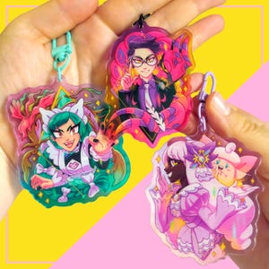 Legends ZA Pocket Monster PKMN Llaveros acrílicos degradados coloridos que incluyen Corbeau, Lebanne, Jacinthe, Scolipede, Clefable, Dragalge