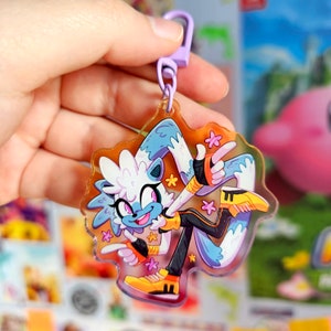 Tangle the Lemur Diamond Cutters Colourful Gradient Acrylic Keychain Charm
