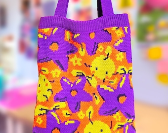 Stickad Halloween Stardew Valley-tygväska med Junimo och Stardrop