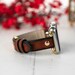 Brown Burnished Leather Apple Watch Band 38mm 40mm 42mm 44mm, Slim Leather Apple Watch for Women, Custom Hand Made, For Series 5 4 3 2 1 