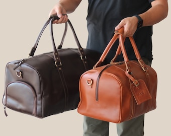 Leather Duffle Bag, Mens Leather Weekend Bag,Personalized Duffel Bag,Leather Holdall Bag,Leather Overnight Bag, Leather Gym Bag for Men,Gift