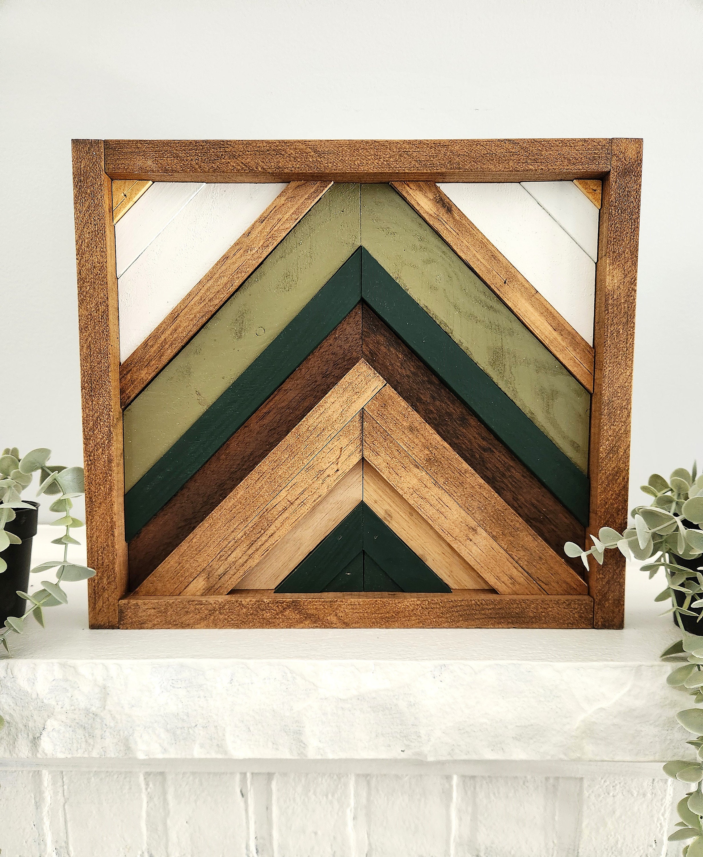 Boho Wood Wall Art, Geometric Handmade Wooden Wall Decor, Original ...