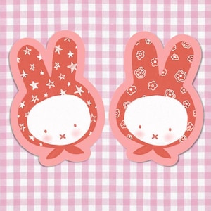 Paquete de pegatinas de conejito hechas a mano, diario basura, pegatinas personalizadas, pegatinas bonitas, pegatinas de coqueta, pegatinas para Kindle, pegatina de gato, Miffy