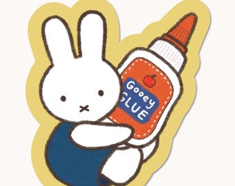 Handmade Miffy Bunny Matte Sticker, Journal Planner Decal