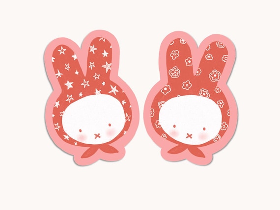 Handmade Bunny Sticker Bundle, Cute Coquette Stickers, Junk Journal
