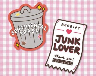 Handgemaakte stickerbundel met junkjournal, schattige plannerstickers