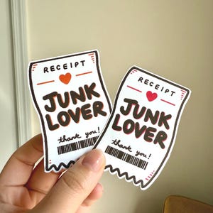Handmade Junk Journal Sticker, Receipt, Coquette Sticker image 3