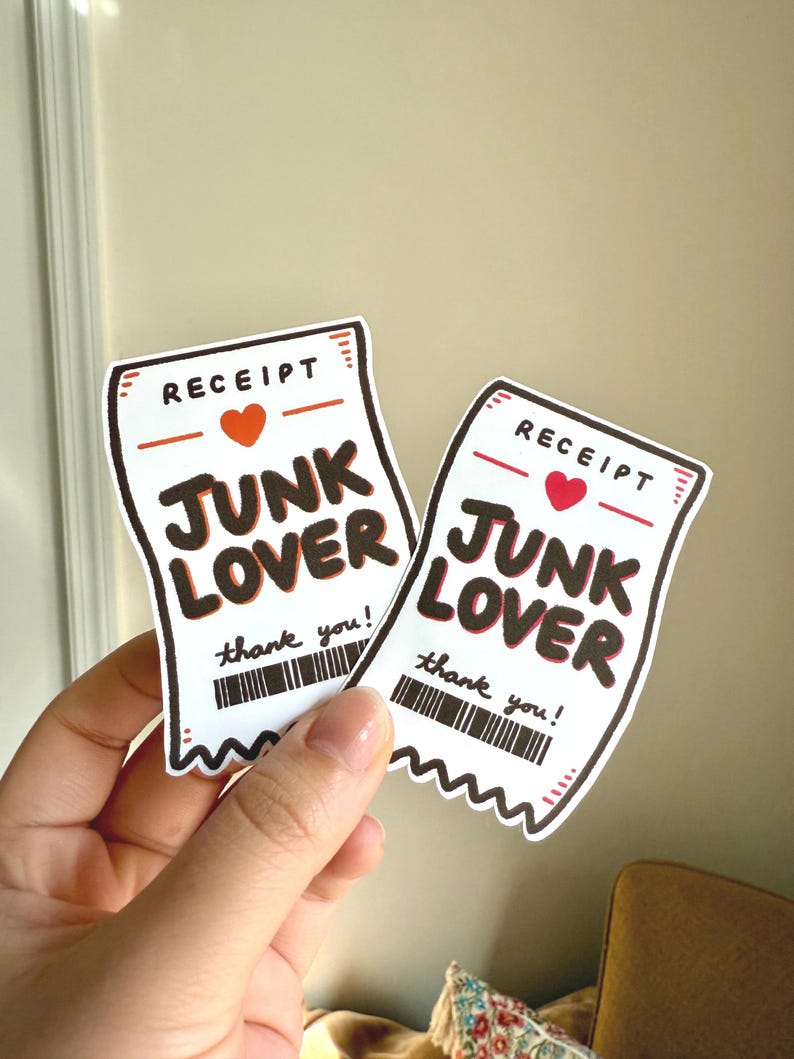 Handmade Junk Journal Sticker, Receipt, Coquette Sticker image 3