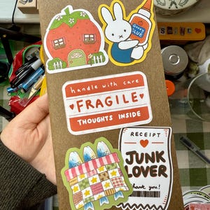 Handmade Junk Journal Sticker, Receipt, Coquette Sticker image 5