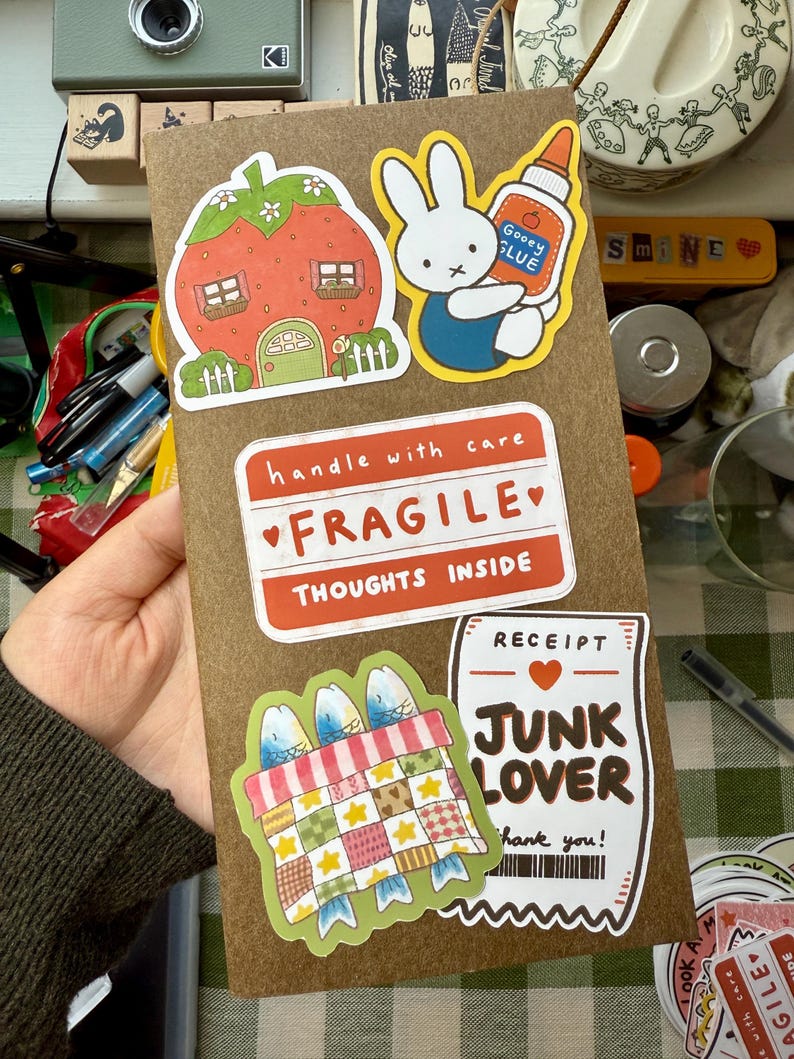 Handmade Junk Journal Sticker, Receipt, Coquette Sticker image 5