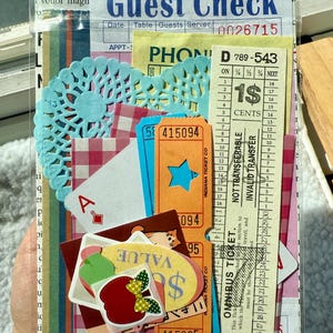 Mystery Junk Journal Scrapbook Kit: Ephemera, Stickers, and Paper