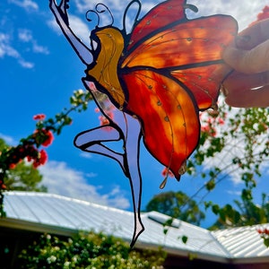 Heavenly Fairy Stained Glass Window Decor free shipping