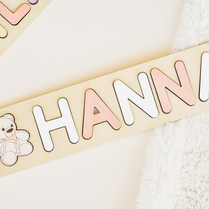 Baby Girl Personalized Wooden Baby Name Puzzle with Pegs,Montessori Toys,Nursery Decor,Baby Shower Gift, Newborn, Toddler gift, 1st Birthday