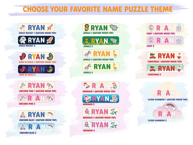 Jungle Theme Wooden Name Puzzle Jungle Theme Nursery Decor Etsy