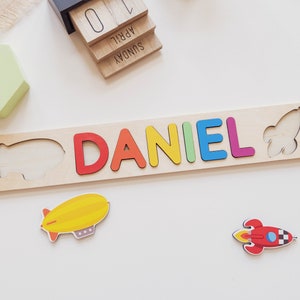 Personalized Name Puzzle with Pegs, Baby Shower Gifts for boys, Baby Name Announcement, New Mom Gift basket, Cars Baby shower Decoration image 2