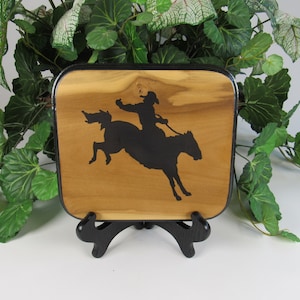 Bronc Rider Wall Plaque/Wood Carving/Cowboy/Wall Decor/Home Decor/Western Decor