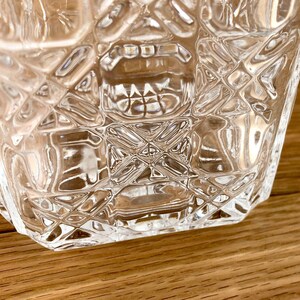 Mid Century Glass Decanter, Vintage Clear Glass Liquor Decanter, Vintage Plaid Cut Glass image 5