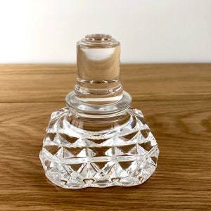 Mid Century Glass Decanter, Vintage Clear Glass Liquor Decanter, Vintage Plaid Cut Glass image 8