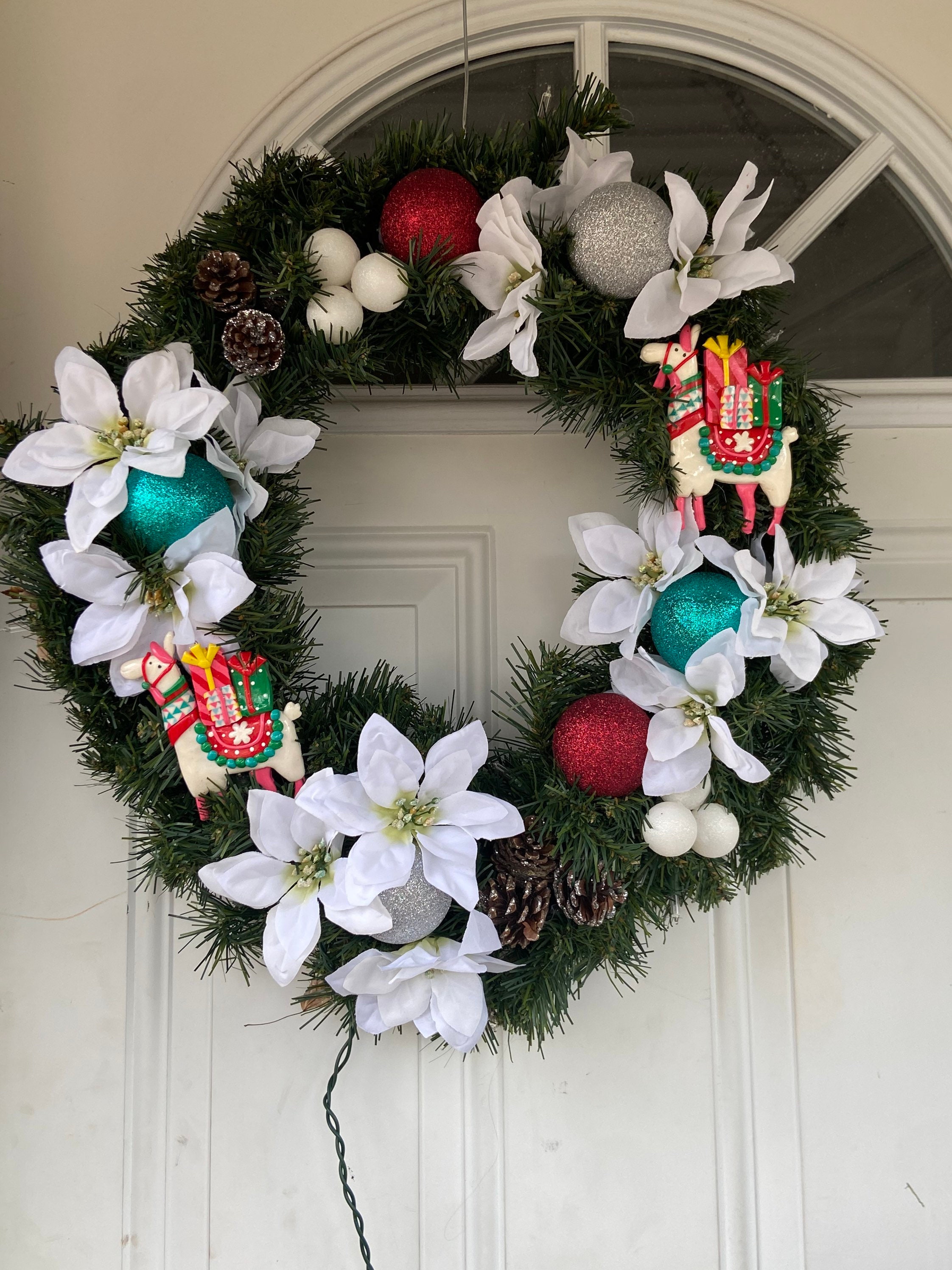 18 lighted Christmas wreath Etsy