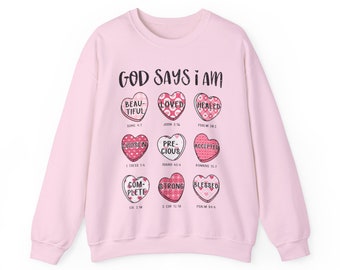 God Says I Am Faith Based: A Valentine's Day Special Unisex Heavy Blend™ Crewneck Sweatshirt