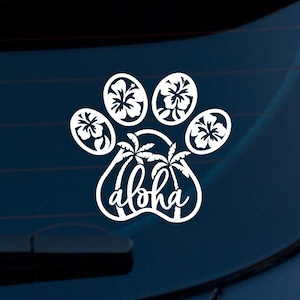 Aloha Paw Mandala Vinyl Decal: Hawaii Car Sticker
