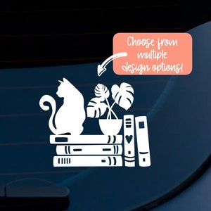 Cat Decal, Cat Stickers, Plants Coffee Cats, House Plants Vinyl Decal, Plants Car Decal, Plants and Cats Sticker, Holographic Cat Decal
