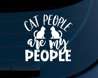Cat Decal, Cat Stickers, Cat Car Decal, House Plants Vinyl Decal, Plants Car Decal, Plants and Cats Sticker, Holographic Cat Decal