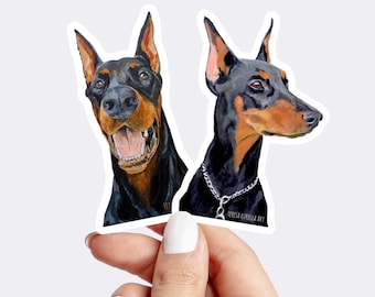 Doberman sticker, Doberman Sticker Set, Doberman Sticker Bundle, Doberman Pinscher Sticker, Dobie Car Decal