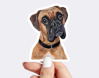 Boxer Dog Sticker, Boxer waterproof sticker, Fawn Boxer Sticker, Boxer Car Decal