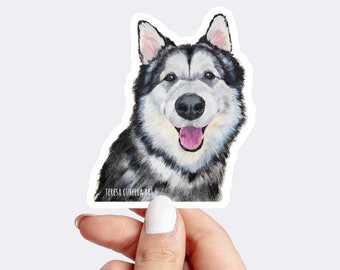 Malamute Sticker, Malamute Car Decal, Husky Sticker, Malamute Gift, Snow dog sticker