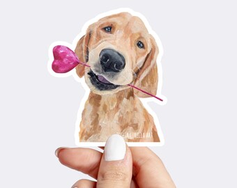 Yellow Lab sticker, Labrador decal, yellow lab gift, Golden Retriever sticker