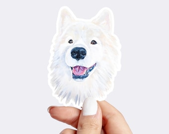 Samoyed Sticker, Samoyed Dog Sticker, Samoyed Vinyl Sticker, Samoyed Car Decal, Samoyed Waterproof Sticker