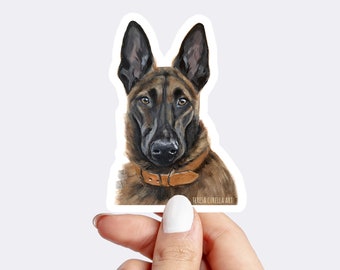 Belgian Malinois sticker, Malinois Sticker, Malinois Car Decal, Malinois art, Malinois Gift