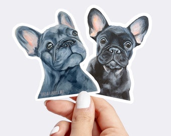 French Bulldog sticker , Frenchie Sticker, Frenchie Car Decal, French Bulldog art, Frenchie Gift, Blue Frenchie, Black Frenchie