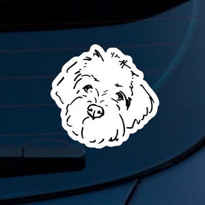 Havanese Car Decal, Cavapoo Car Decal, Doodle Car Decal, Havanese Gift image 1