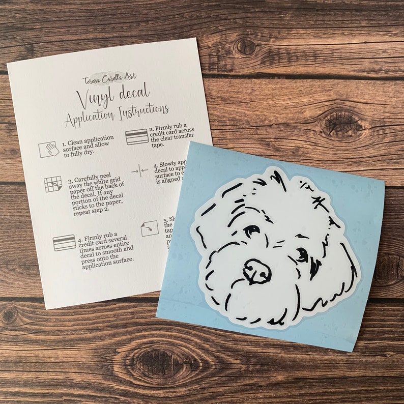 Havanese Car Decal, Cavapoo Car Decal, Doodle Car Decal, Havanese Gift image 3