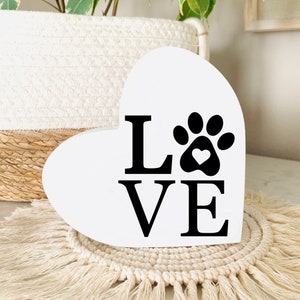 Wooden Dog Signs, Dog Heart Sign, Dog Lover Gift, Dog Breed Signs, Tiered Tray Decor, Dog Walker Gift, Dog Mom Gift Dog Paw