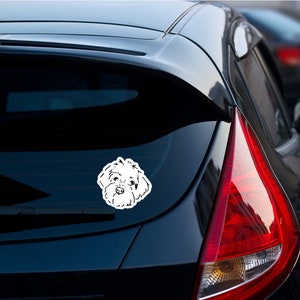 Havanese Car Decal, Cavapoo Car Decal, Doodle Car Decal, Havanese Gift image 2