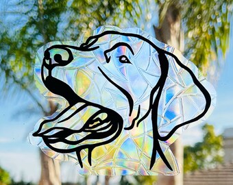 Labrador Retriever Sun Catcher, Yellow Lab Sun Catcher, Lab Line Art, Labrador Retriever Sticker, Lab Sticker, Lab Vinyl Decal, Suncatcher