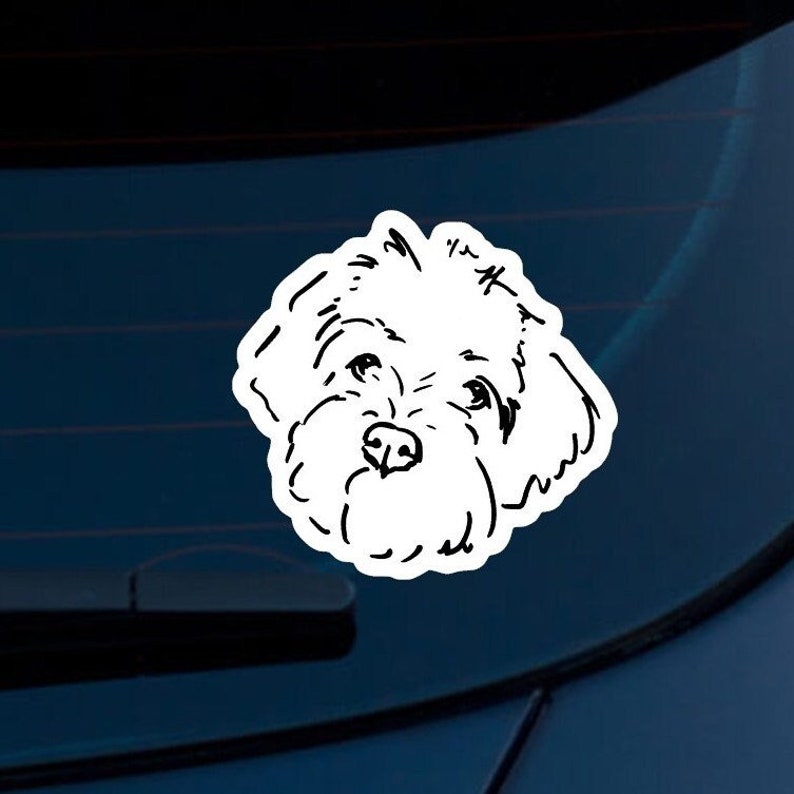 Havanese Car Decal, Cavapoo Car Decal, Doodle Car Decal, Havanese Gift image 1