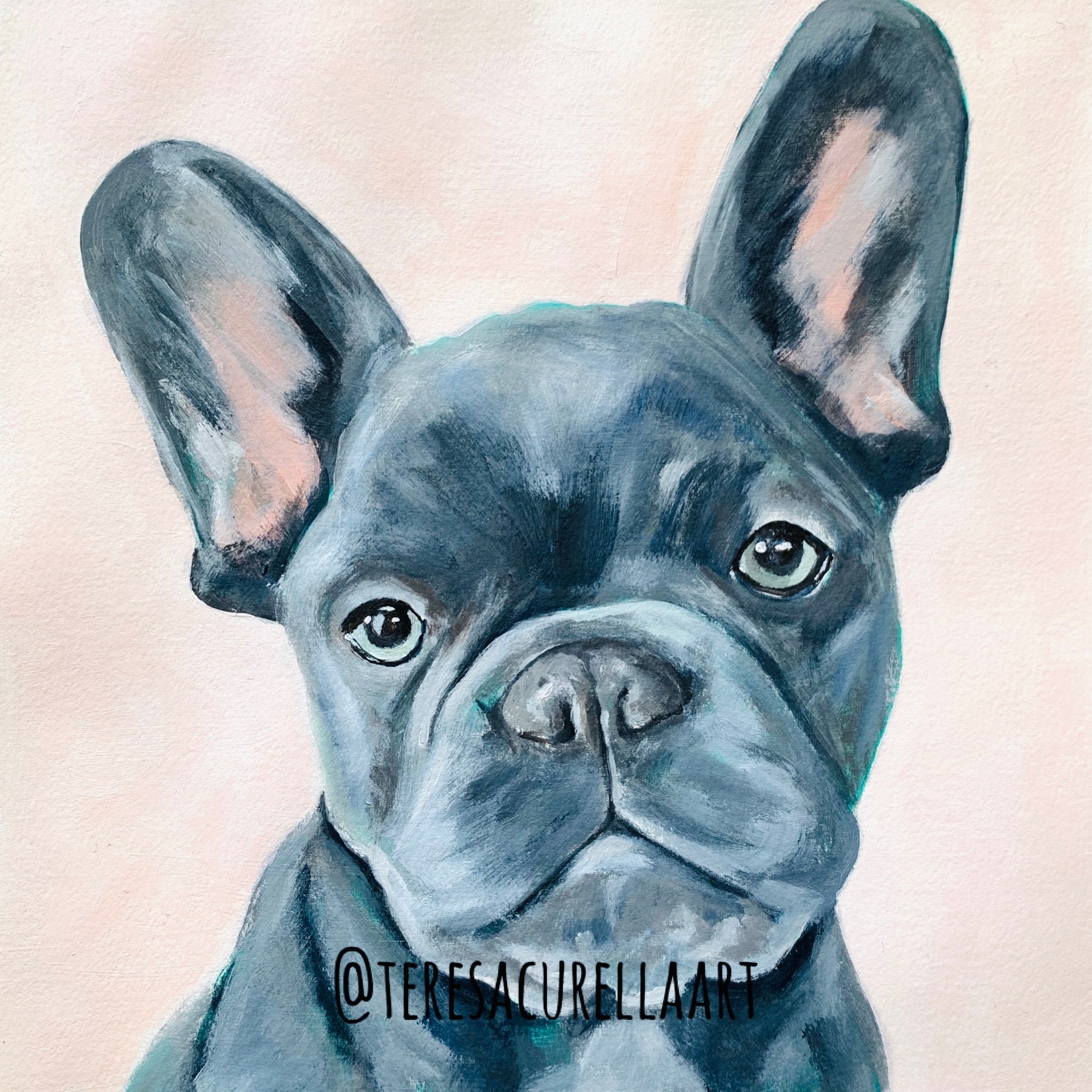 Custom frenchie painting personalized frenchie art frenchie Etsy