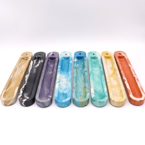 Marbled Swirled Concrete Incense Stick Holder (24 color options)