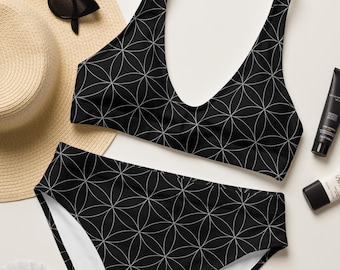 Flower of Life Recycled High-Waisted Bikini